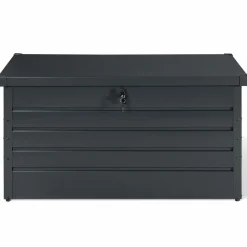 Coffre de rangement extérieur étanche en métal gris 350 L*IDMarket Best