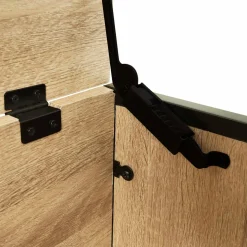 Coffre de rangement style industriel bois et noir*IDMarket