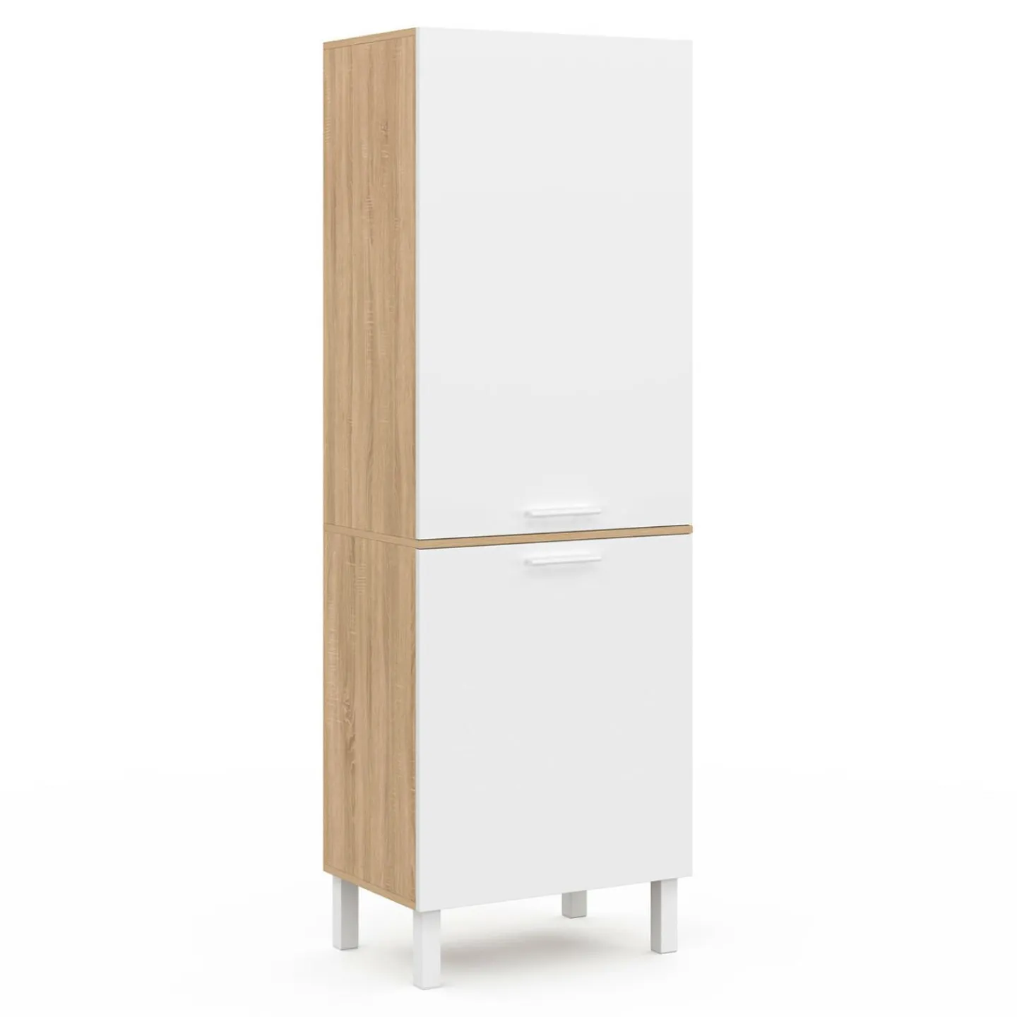 Colonne de cuisine hêtre et blanc*IDMarket Discount