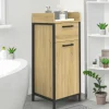 Colonne de rangement d'appoint salle de bain design industriel 1 tiroir 1 placard*IDMarket Best