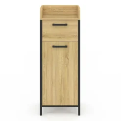 Colonne de rangement d'appoint salle de bain design industriel 1 tiroir 1 placard*IDMarket Best