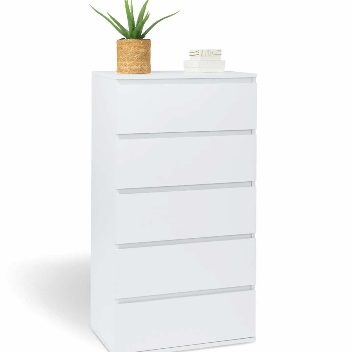 Commode 5 tiroirs blanche*IDMarket Online