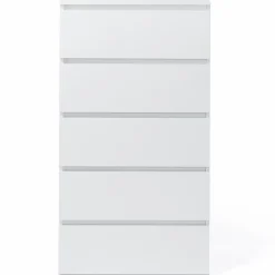 Commode 5 tiroirs blanche*IDMarket Online