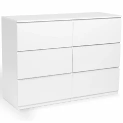 Commode 6 tiroirs blanche*IDMarket Best
