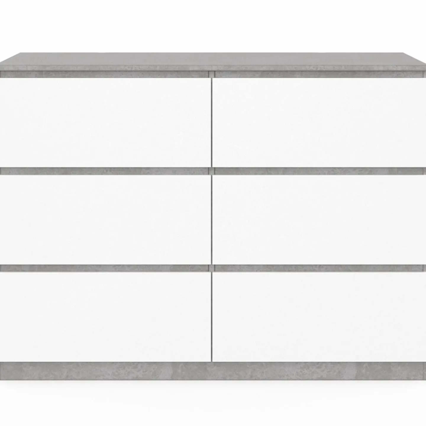 Commode 6 tiroirs blanche effet béton*IDMarket Online