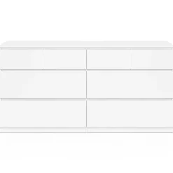 Commode 8 tiroirs bois blanc 160 cm*IDMarket Best