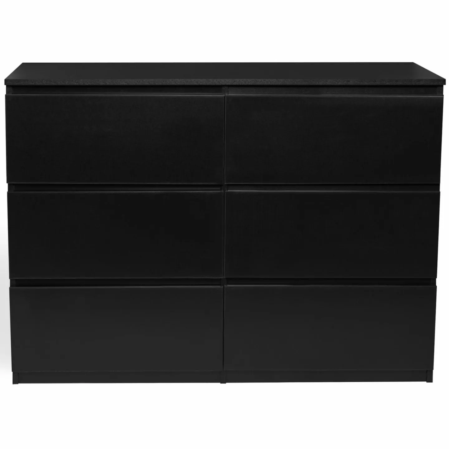Commode 6 tiroirs design bois noir*IDMarket Hot
