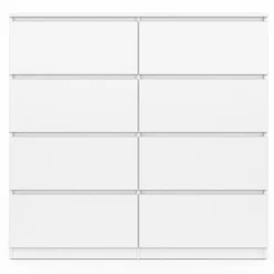 Commode 8 tiroirs en bois blanc 110 cm*IDMarket Discount