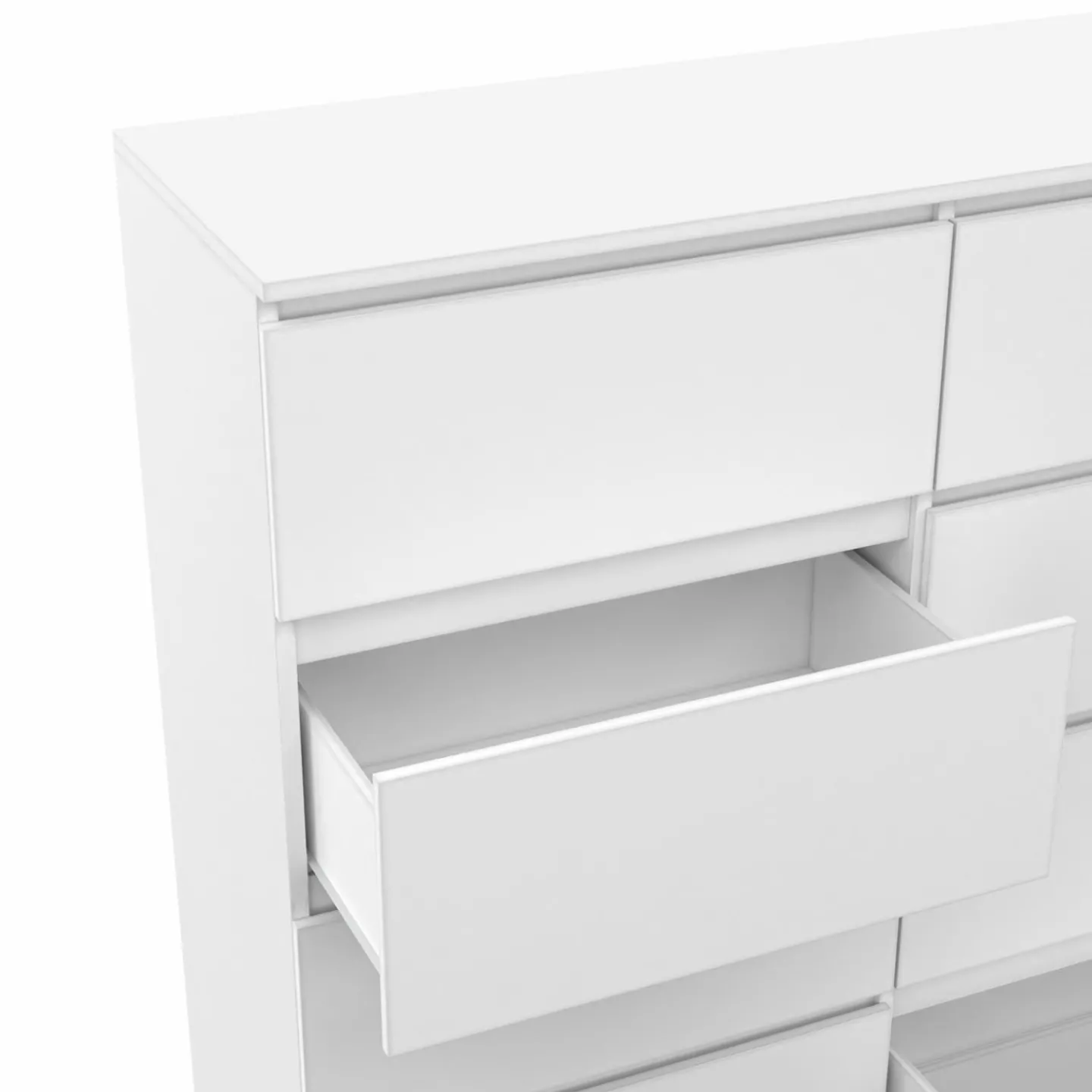 Commode 8 tiroirs en bois blanc 110 cm*IDMarket Discount