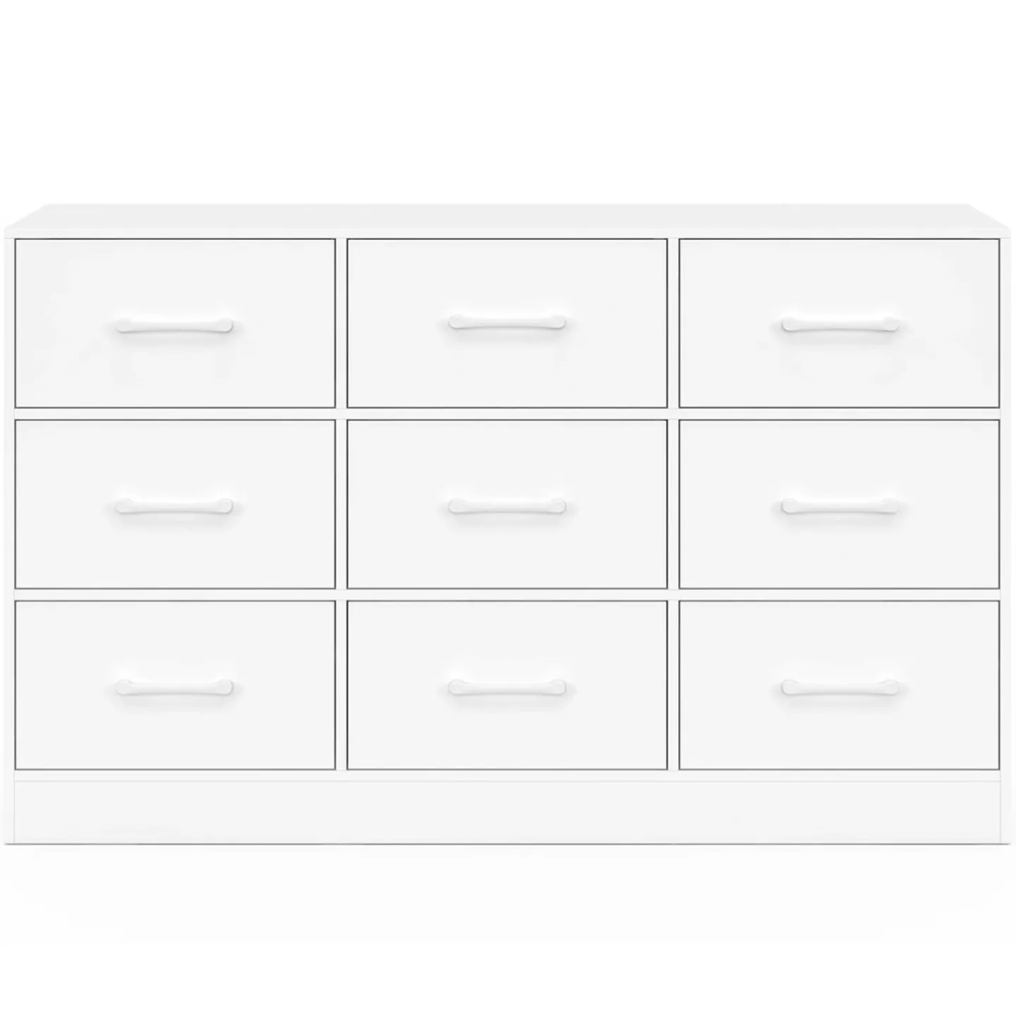 Commode 9 tiroirs en tissu 113 cm meuble de rangement bois blanc*IDMarket Clearance