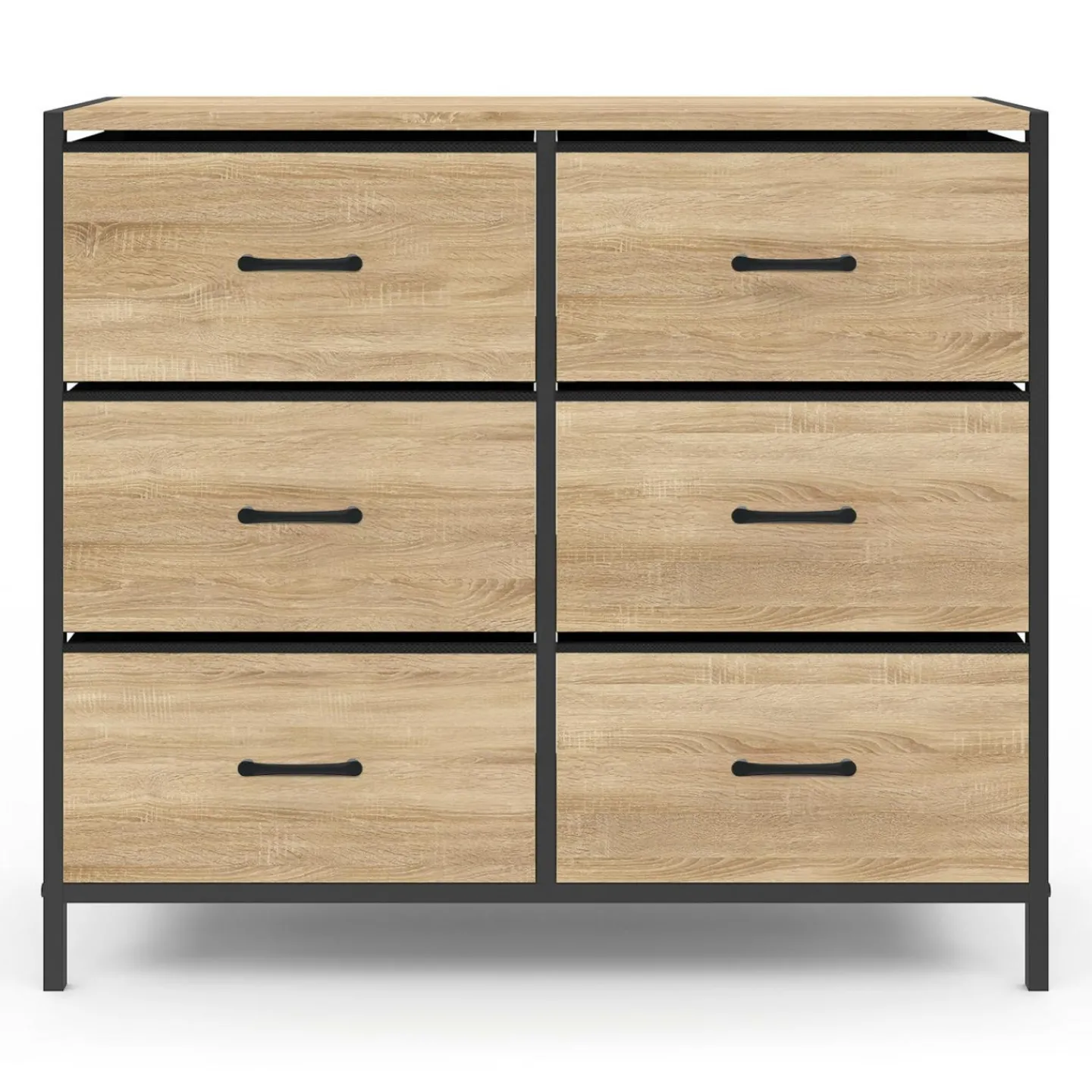 Commode 6 tiroirs en tissu industrielle*IDMarket Hot