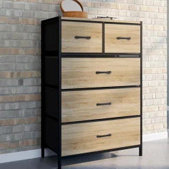 Commode 5 tiroirs en tissu industrielle*IDMarket
