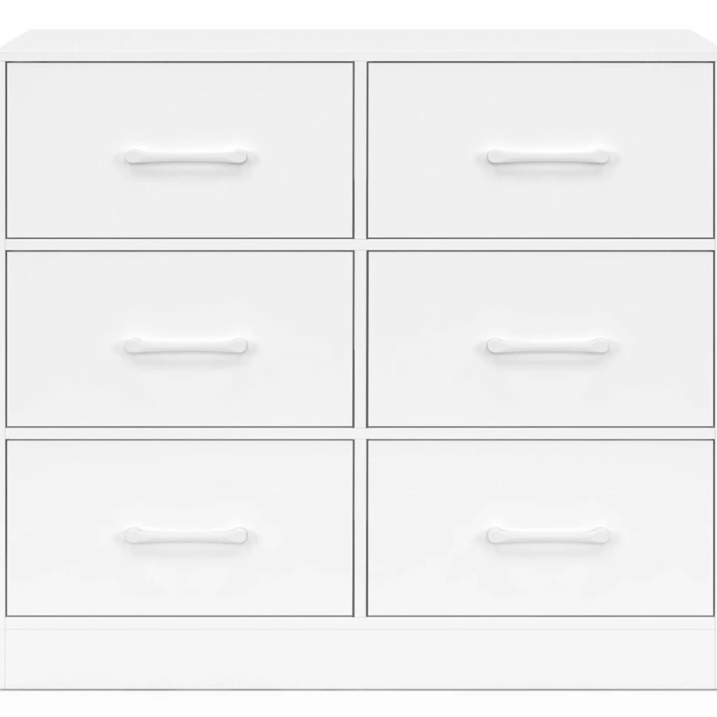 Commode 6 tiroirs en tissu 80 cm meuble de rangement bois blanc*IDMarket Best
