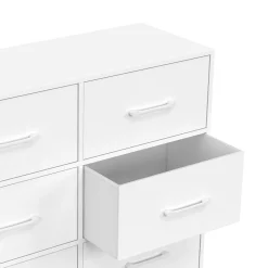 Commode 6 tiroirs en tissu 80 cm meuble de rangement bois blanc*IDMarket Best