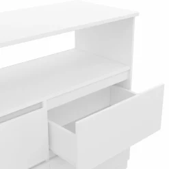 Commode avec 4 tiroirs bois blanc 100 cm avec niche*IDMarket Discount