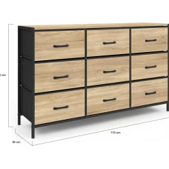 Commode avec 9 tiroirs en tissu*IDMarket Clearance