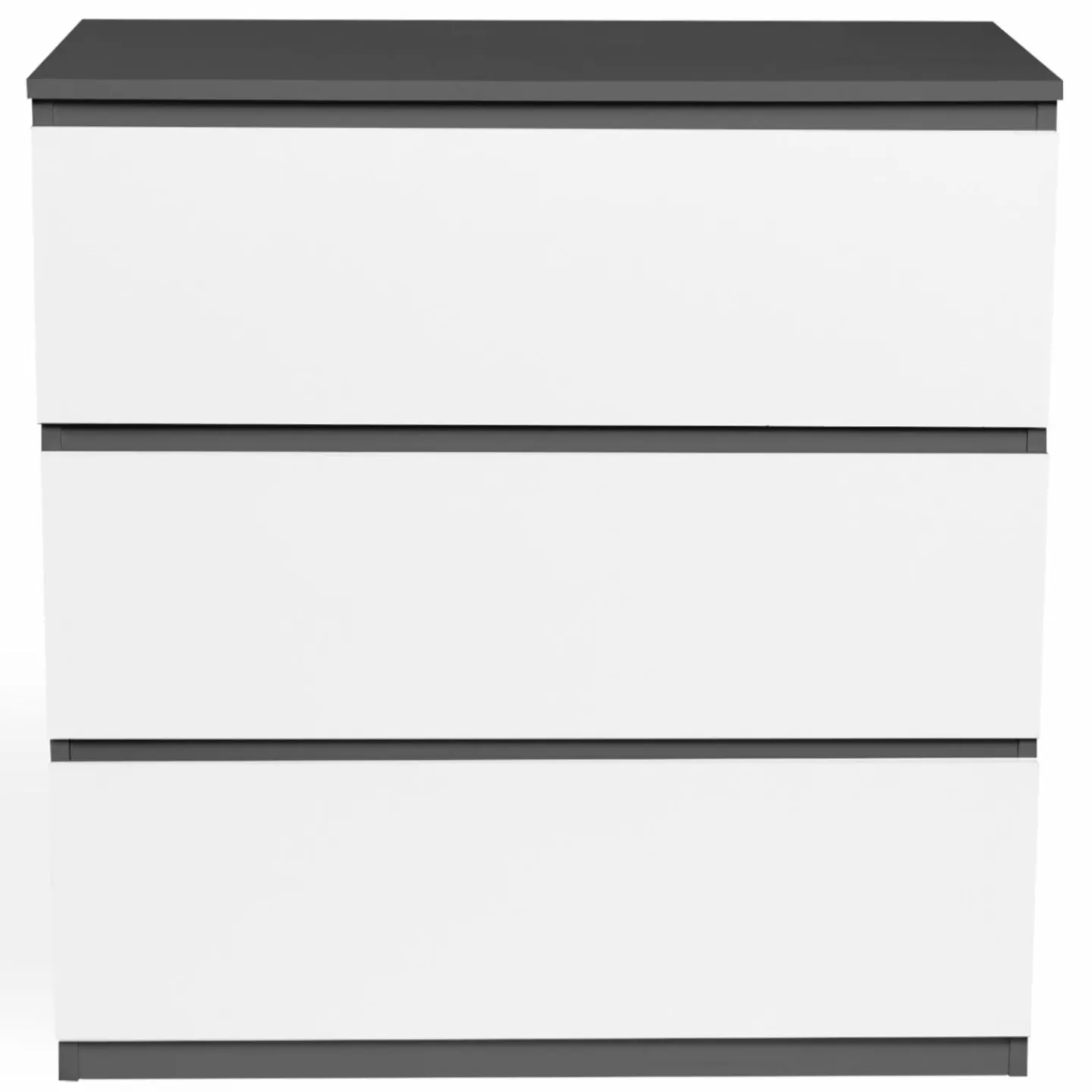 Commode blanche et grise 3 tiroirs*IDMarket Discount