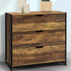 Commode design industriel 3 tiroirs avec étagère*IDMarket Best