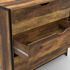 Commode design industriel 3 tiroirs avec étagère*IDMarket Best