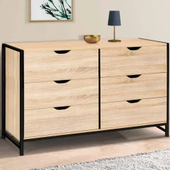 Commode design industriel 6 tiroirs 140 cm*IDMarket Online