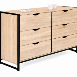 Commode design industriel 6 tiroirs 140 cm*IDMarket Online