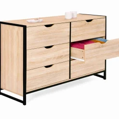 Commode design industriel 6 tiroirs 140 cm*IDMarket Online