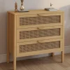 Commode en bois 3 tiroirs cannage 80 cm*IDMarket
