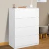 Commode en bois blanc avec 4 tiroirs 75 cm*IDMarket Best