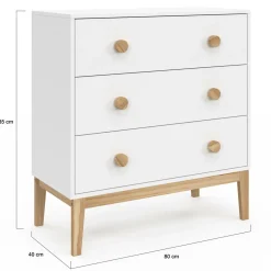 Commode enfant blanc et bois*IDMarket New