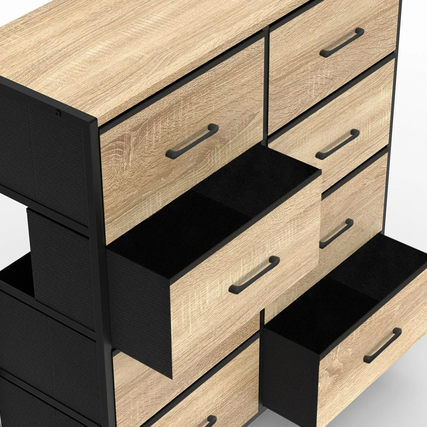 Commode industrielle avec 8 tiroirs en tissu*IDMarket Sale