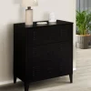 Commode industrielle bois noir 3 tiroirs en métal*IDMarket Clearance