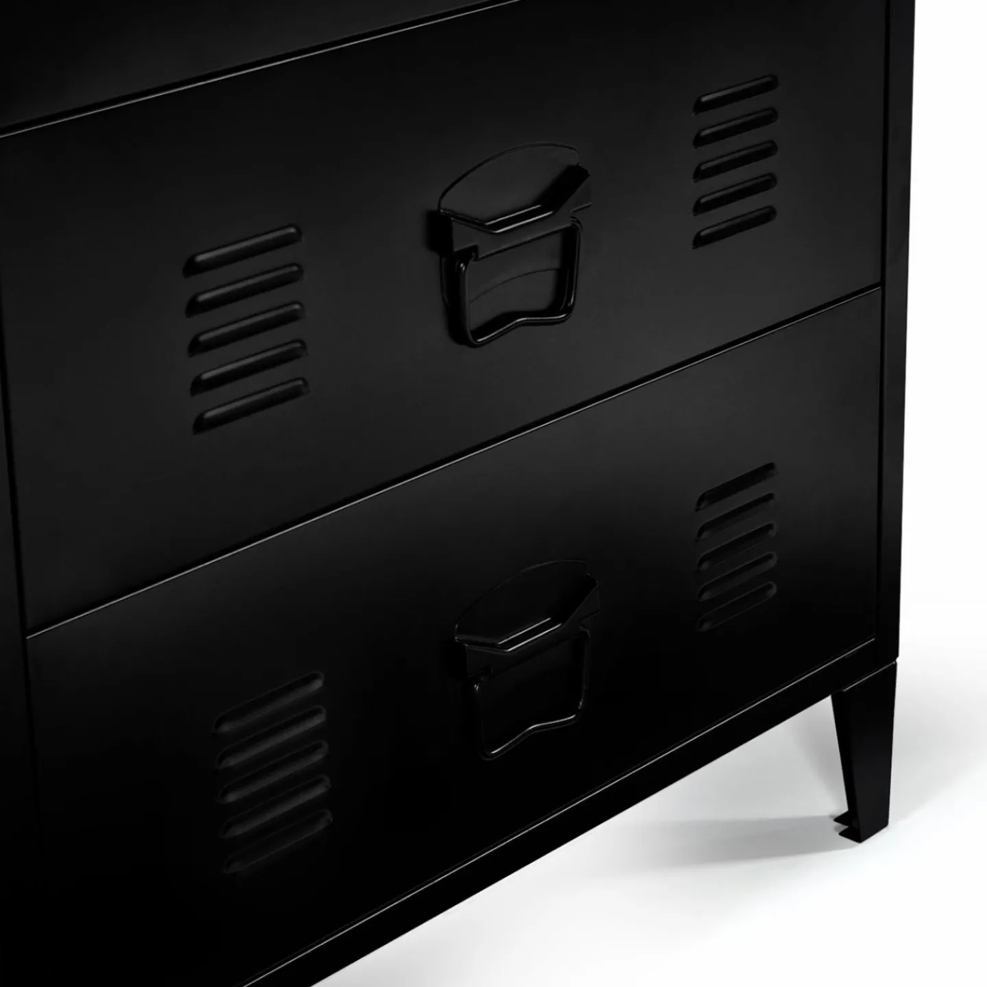 Commode industrielle bois noir 3 tiroirs en métal*IDMarket Clearance