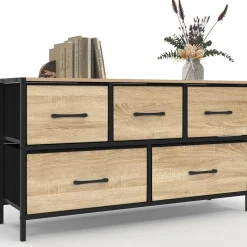 Commode industrielle design 5 tiroirs*IDMarket Outlet