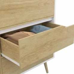 Commode scandinave blanche effet hêtre*IDMarket Best