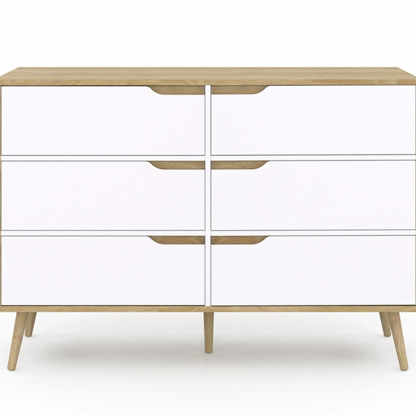 Commode scandinave bois et blanc 115cm*IDMarket