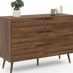 Commode scandinave effet noyer*IDMarket Online