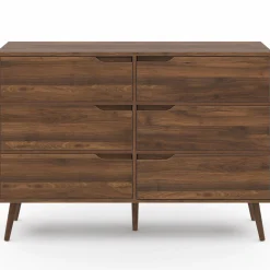 Commode scandinave effet noyer*IDMarket Online