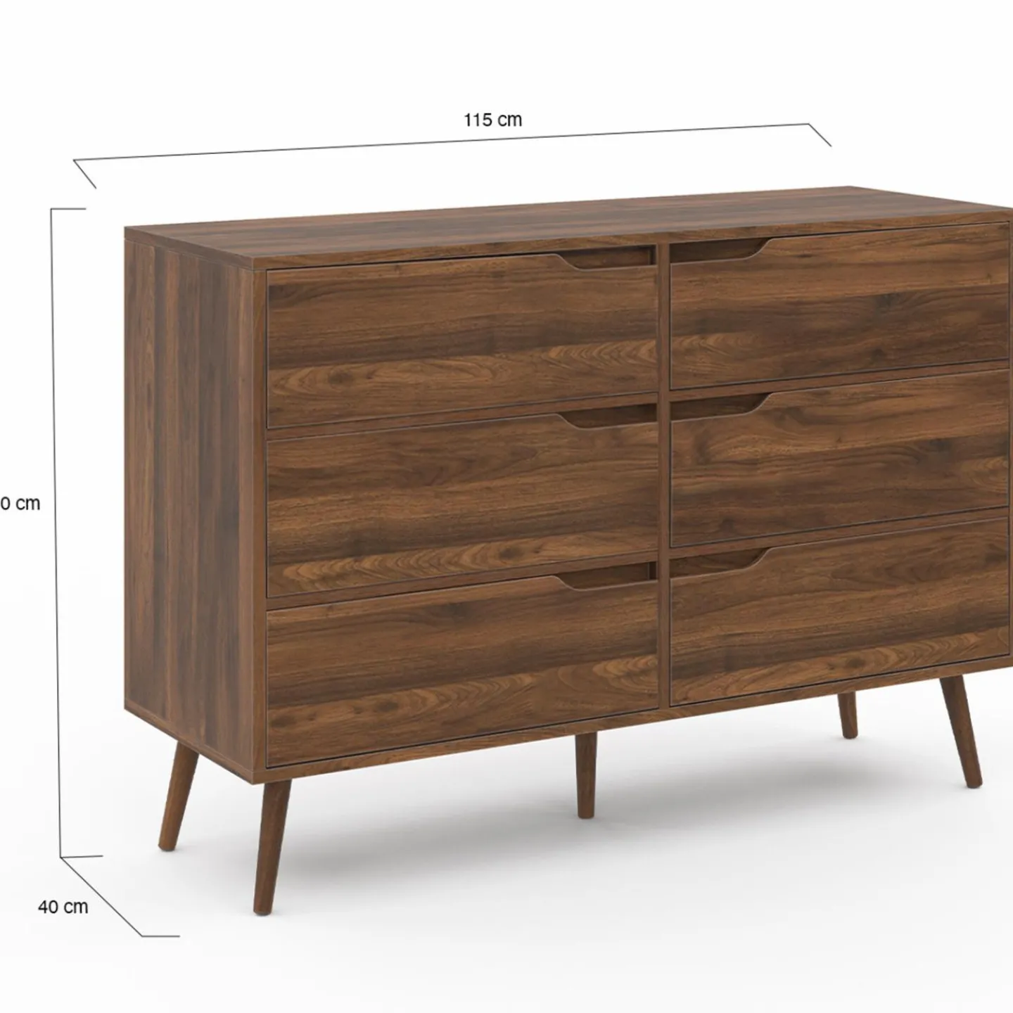 Commode scandinave effet noyer*IDMarket Online