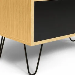 Commode vintage 6 tiroirs bois et noir*IDMarket Hot