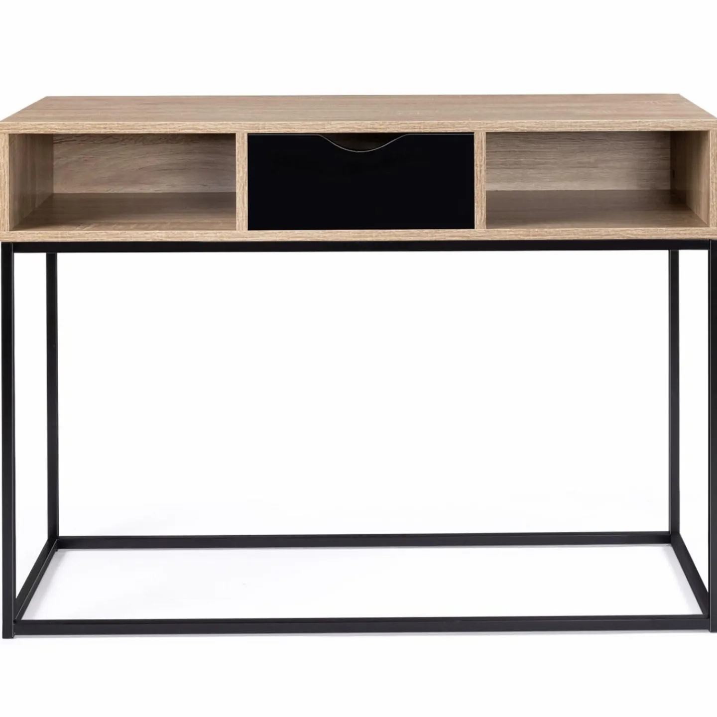 Console 1 tiroir noir avec rangements design industriel*IDMarket Discount