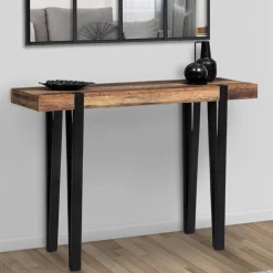 Console bois foncé pied épingle*IDMarket Discount