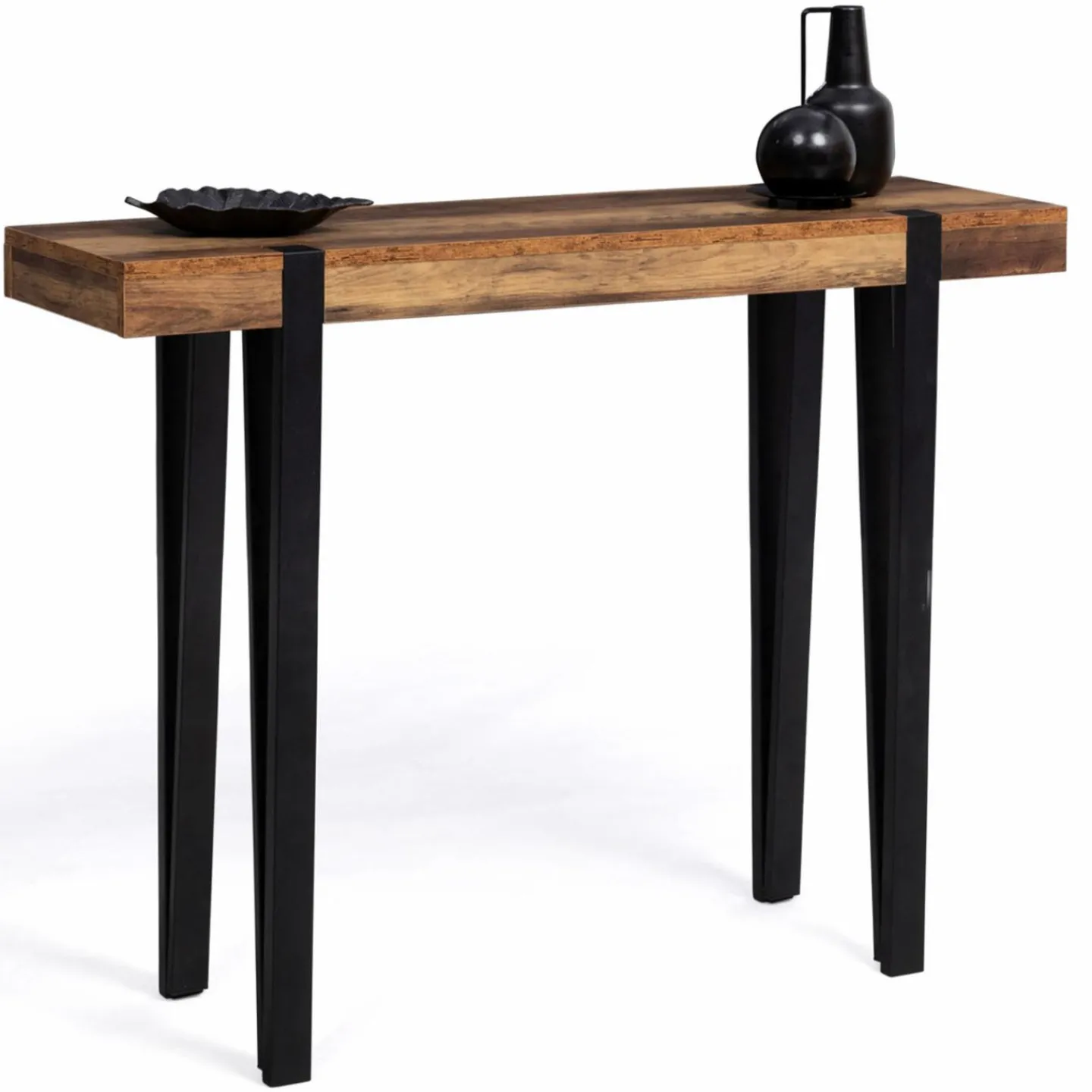 Console bois foncé pied épingle*IDMarket Discount