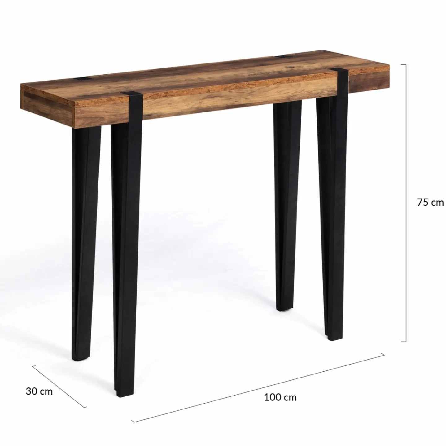 Console bois foncé pied épingle*IDMarket Discount