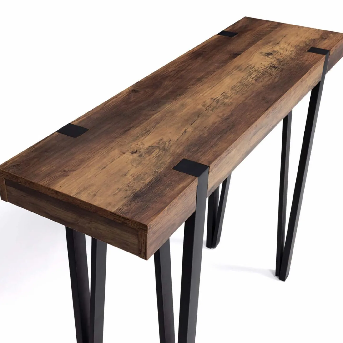 Console bois foncé pied épingle*IDMarket Discount