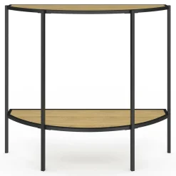 Console demi-lune industrielle avec 1 étagère*IDMarket Hot