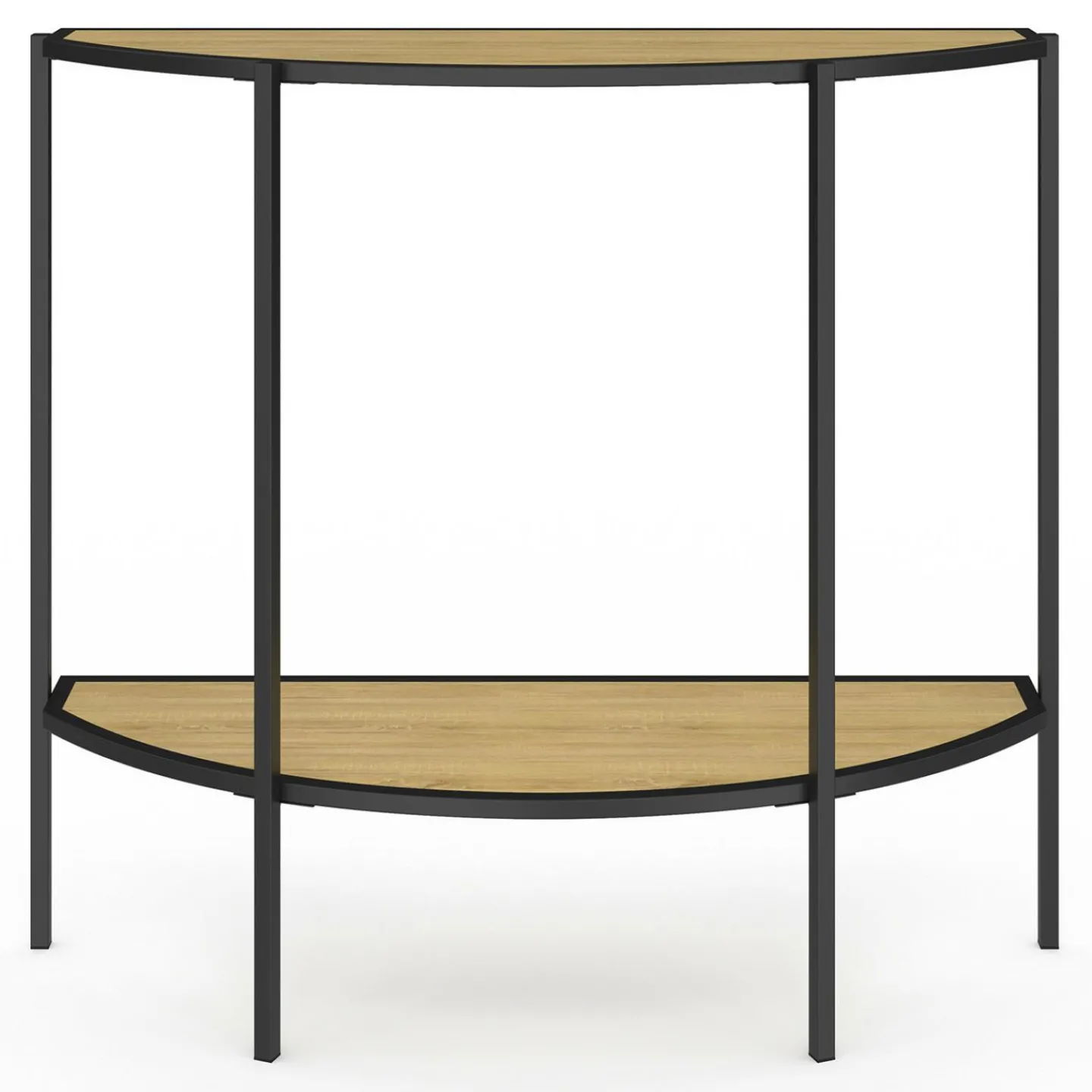 Console demi-lune industrielle avec 1 étagère*IDMarket Hot