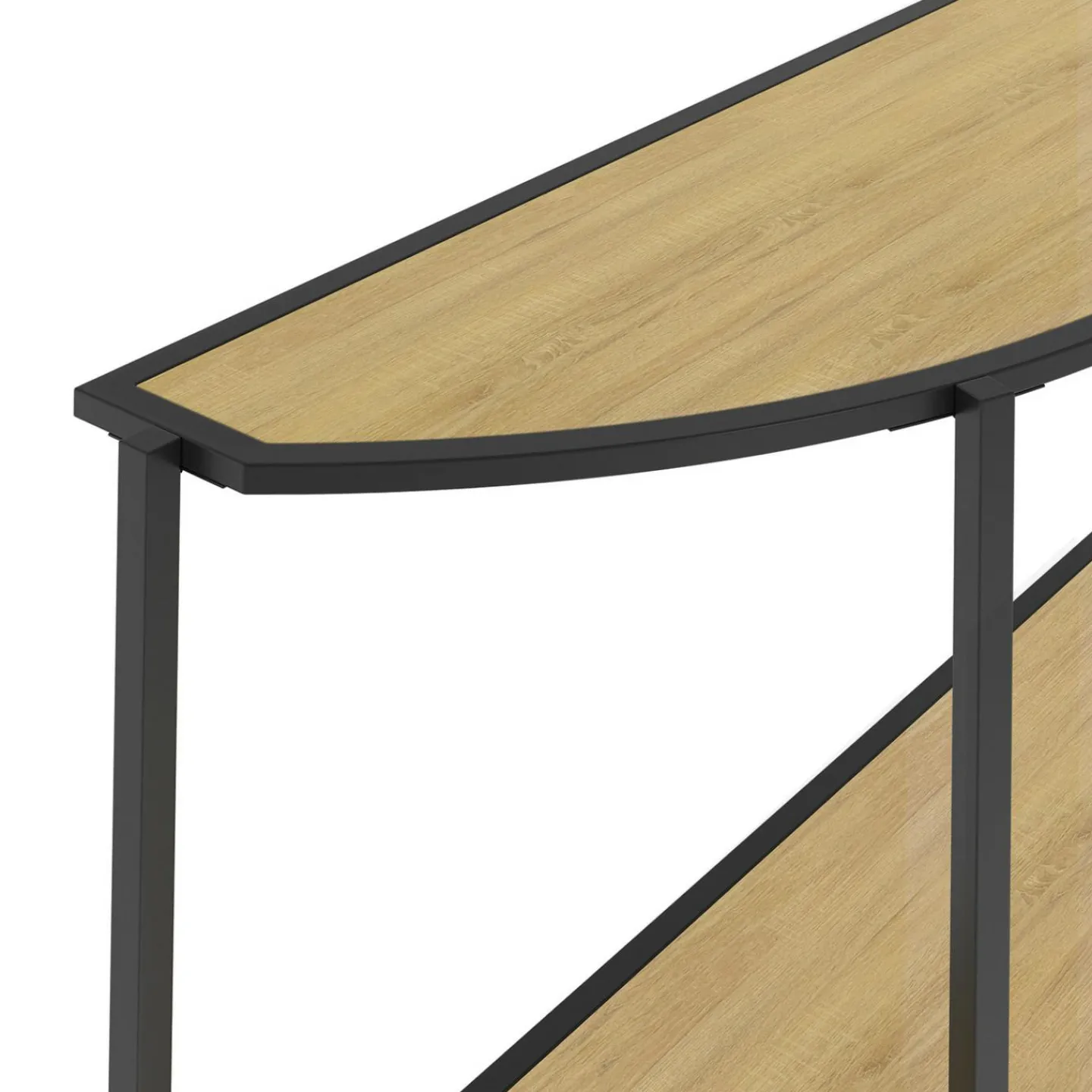 Console demi-lune industrielle avec 1 étagère*IDMarket Hot