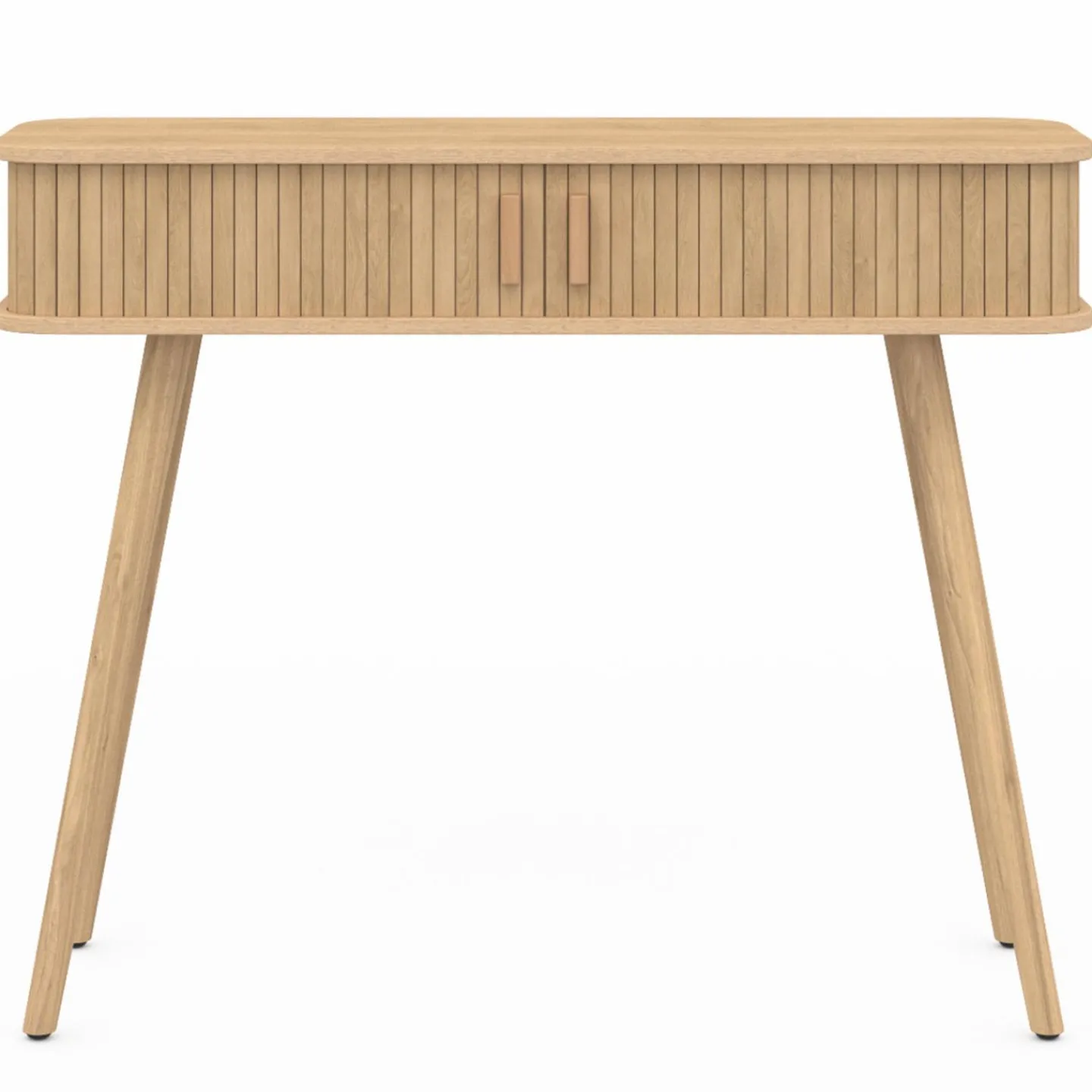 Console d’entrée bois 2 portes coulissantes effet lattes*IDMarket New