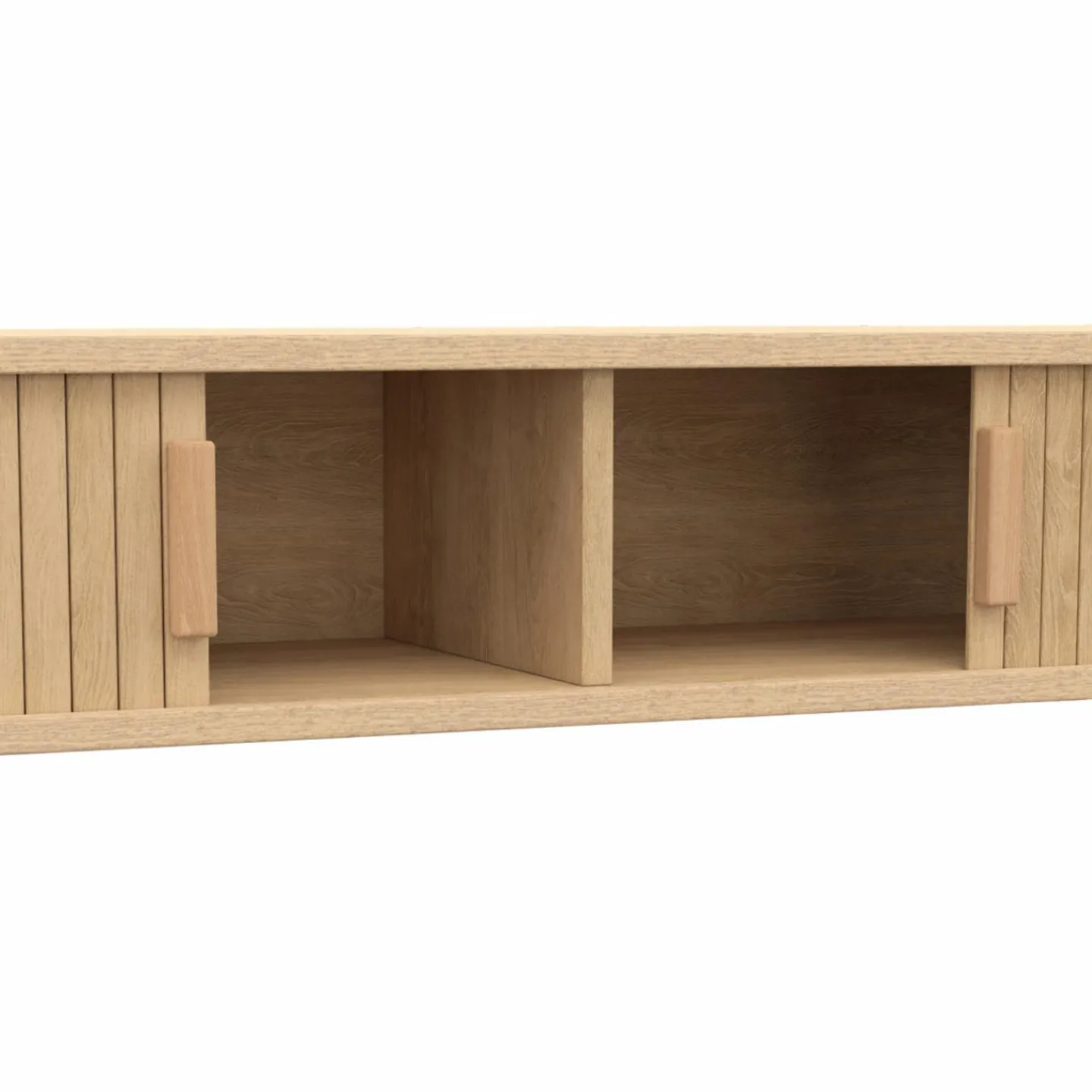 Console d’entrée bois 2 portes coulissantes effet lattes*IDMarket New