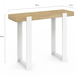 Console d'entrée bois et blanc style industriel*IDMarket Best